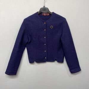 Vintage Canvasback Bay Women 100% Wool Cardigan Sweater Size 16 Purple M220 -8